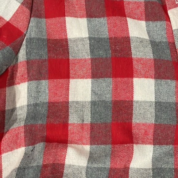 Women’s Plaid Flannel Button Up Pleated Dress with Pockets and roll up sleeves. - Picture 2 of 2